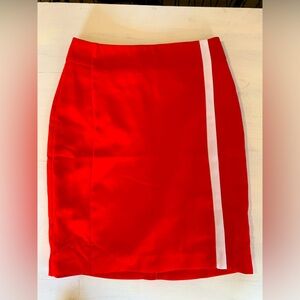 Banana Republic Red and White Stripe Pencil Skirt